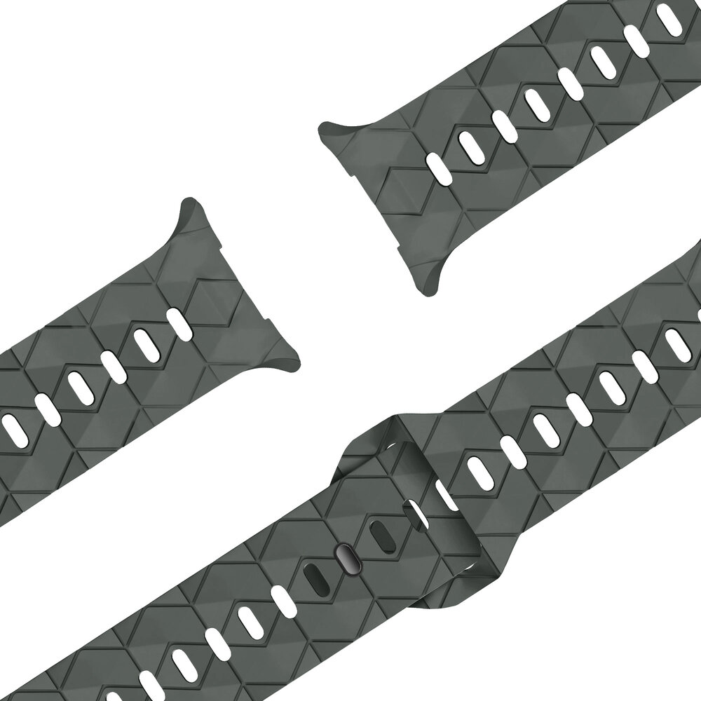 Bandz Bandz Samsung Galaxy Watch Ultra 2025 siliconen band 'Hexagons' (donkergrijs)