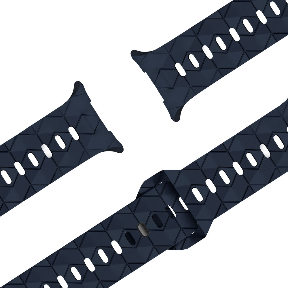 Bandz Bandz Samsung Galaxy Watch Ultra 2025 siliconen band 'Hexagons' (donkerblauw) Bandz Bandz Samsung Galaxy Watch Ultra 2025 siliconen band 'Hexagons' (donkerblauw)