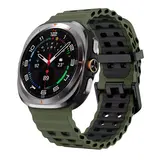 Strap-it® Samsung Galaxy Watch Ultra 2025 wave siliconen bandje (groen/zwart) Strap-it® Samsung Galaxy Watch Ultra 2025 wave siliconen bandje (groen/zwart)