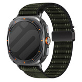 Strap-it® Samsung Galaxy Watch Ultra 2025 Wave nylon band met P-buckle (groen) Strap-it® Samsung Galaxy Watch Ultra 2025 Wave nylon band met P-buckle (groen)