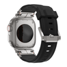 Bandz Bandz Apple Watch liquid siliconen band 'Explorer' (zwart met titanium) Bandz Bandz Apple Watch liquid siliconen band 'Explorer' (zwart met titanium)