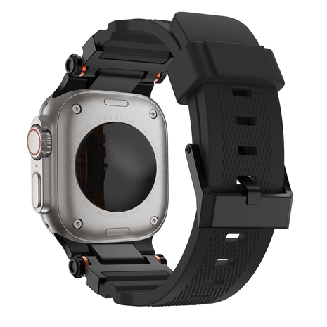 Bandz Bandz Apple Watch siliconen band 'Explorer' (zwart met zwart)