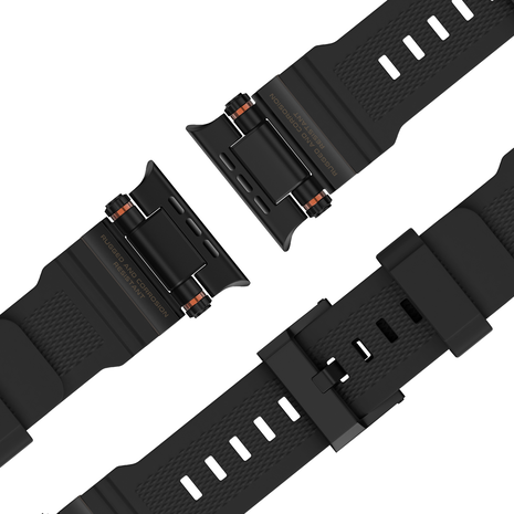 Bandz Bandz Apple Watch siliconen band 'Explorer' (zwart met zwart)