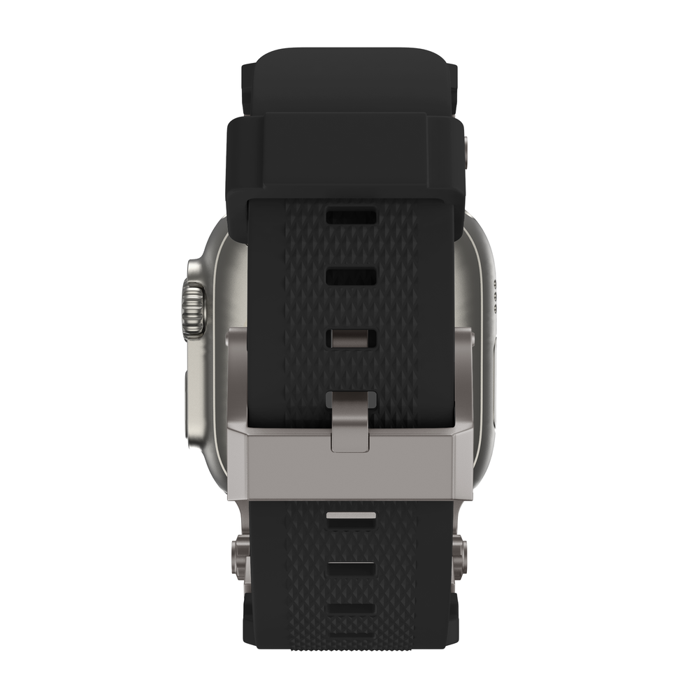 Bandz Bandz Apple Watch siliconen band 'Explorer' (zwart met titanium)