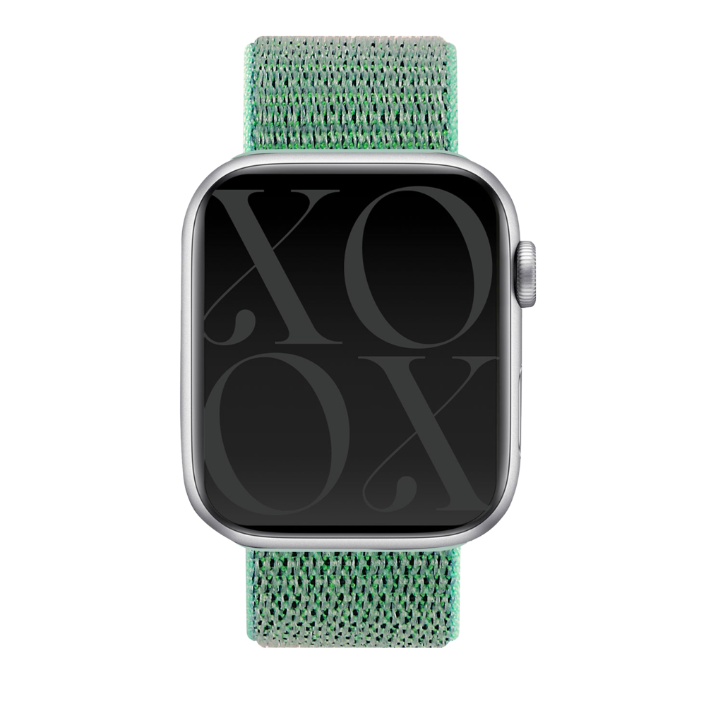 xoxo Wildhearts xoxo Wildhearts Apple Watch nylon bandje (mintgroen)