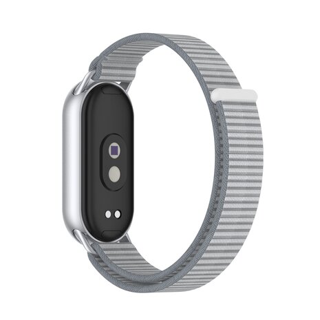 Strap-it® Strap-it Xiaomi Smart Band 8 modern nylon band (grijs)