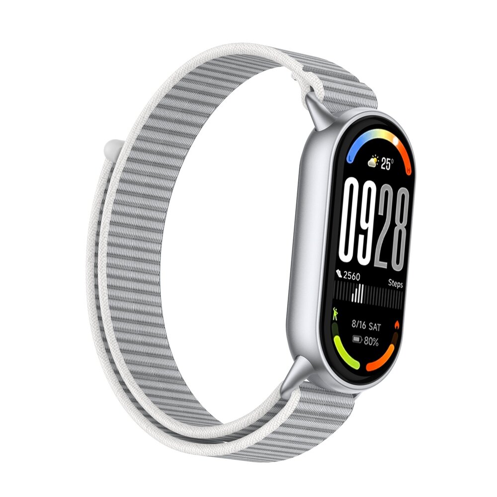 Strap-it® Strap-it Xiaomi Smart Band 8 modern nylon band (grijs)
