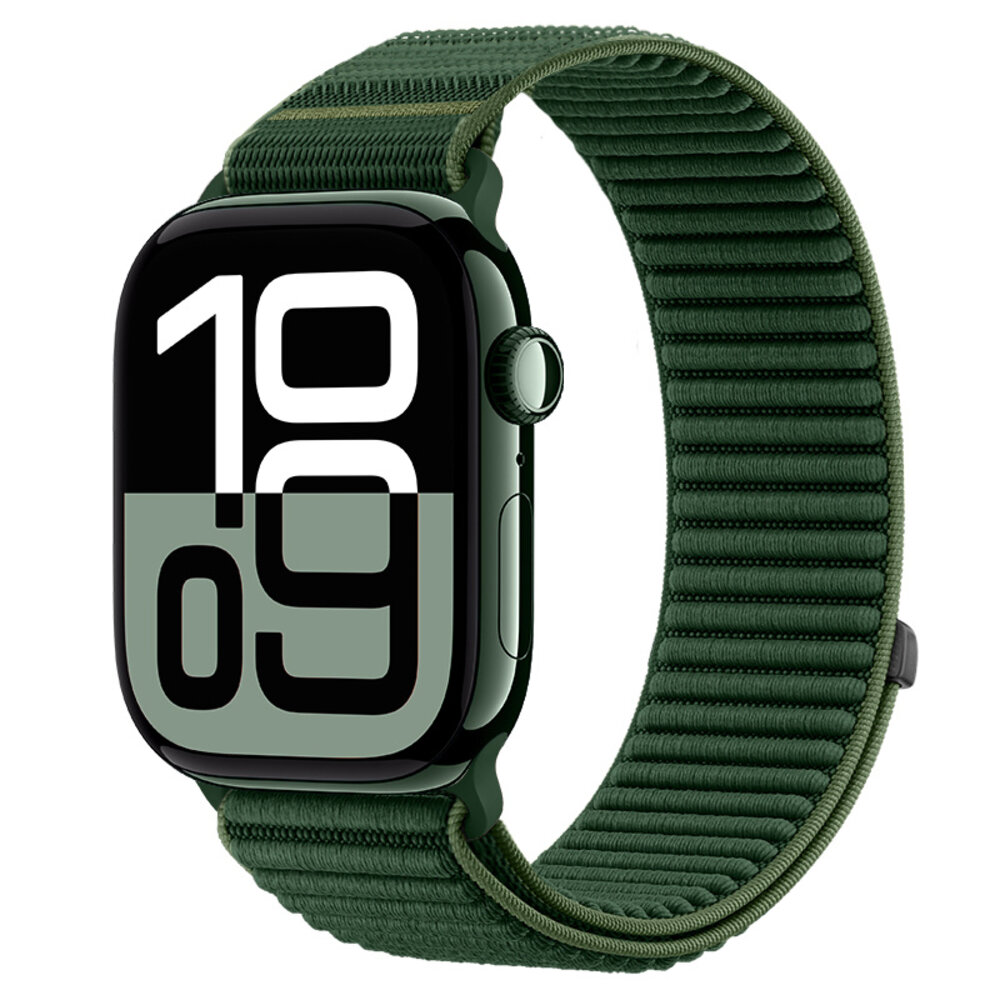 Strap-it® Strap-it Apple Watch wave nylon band (donkergroen)