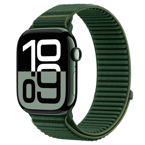 Strap-it® Strap-it Apple Watch wave nylon band (donkergroen)