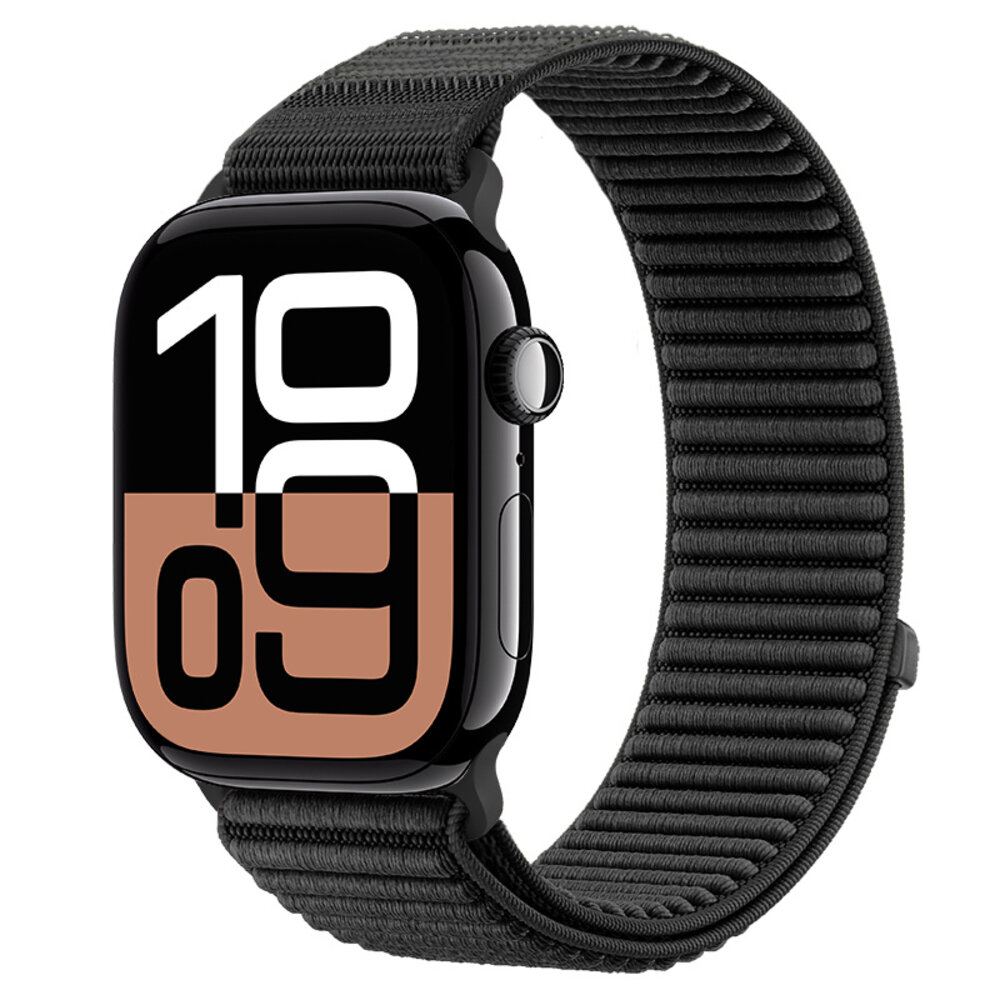 Strap-it® Strap-it Apple Watch wave nylon band (zwart)