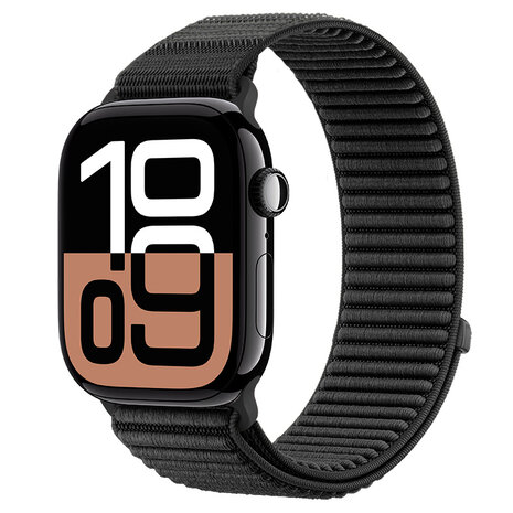 Strap-it® Strap-it Apple Watch wave nylon band (zwart)