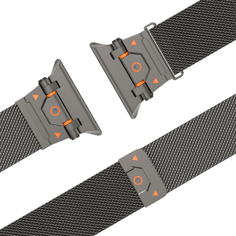 Bandz Bandz Apple Watch rugged Milanese loop band (titanium grijs)