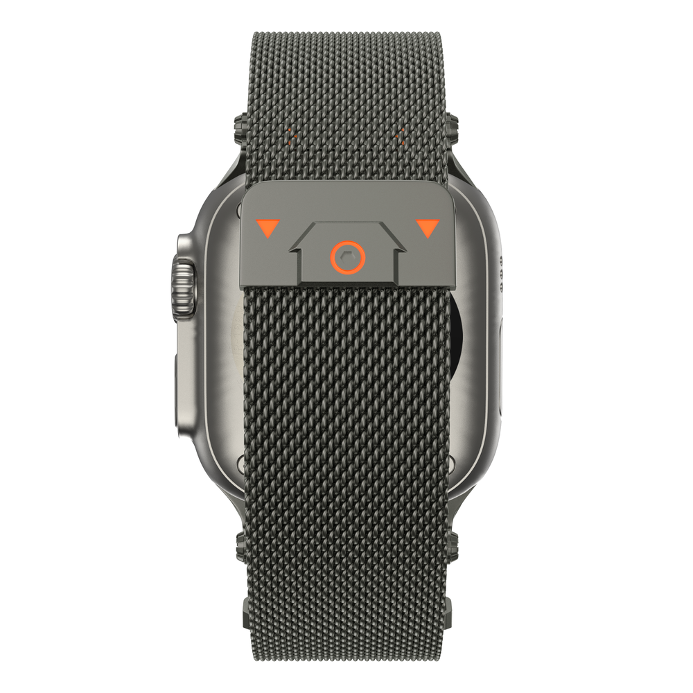 Bandz Bandz Apple Watch rugged Milanese loop band (titanium grijs)