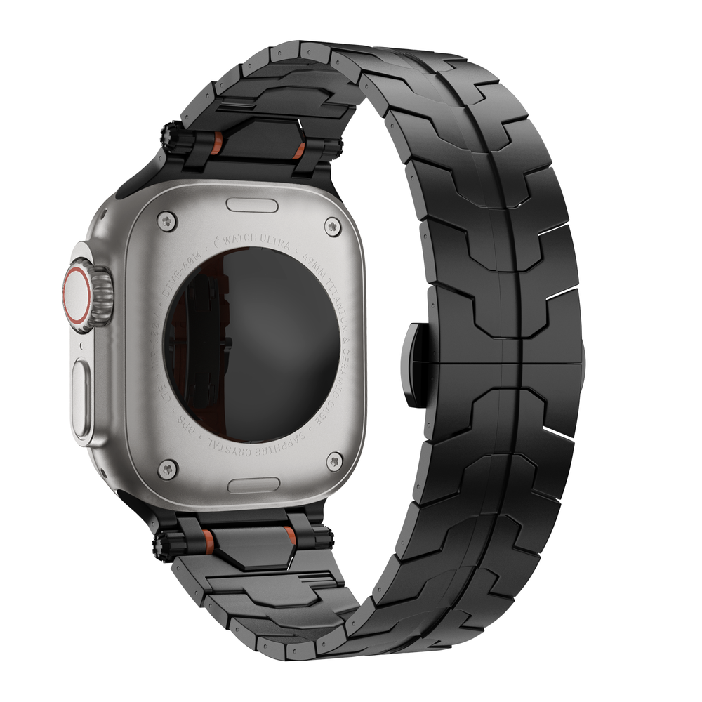 Bandz Bandz Apple Watch metalen grain band 'Deluxe' (zwart)