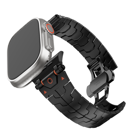 Bandz Bandz Apple Watch metalen grain band 'Deluxe' (zwart)