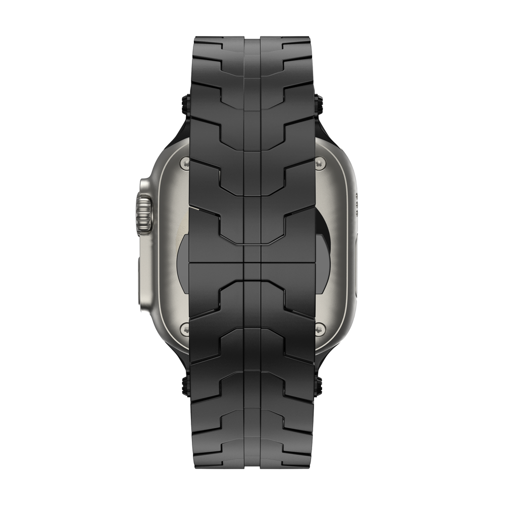 Bandz Bandz Apple Watch metalen grain band 'Deluxe' (zwart)