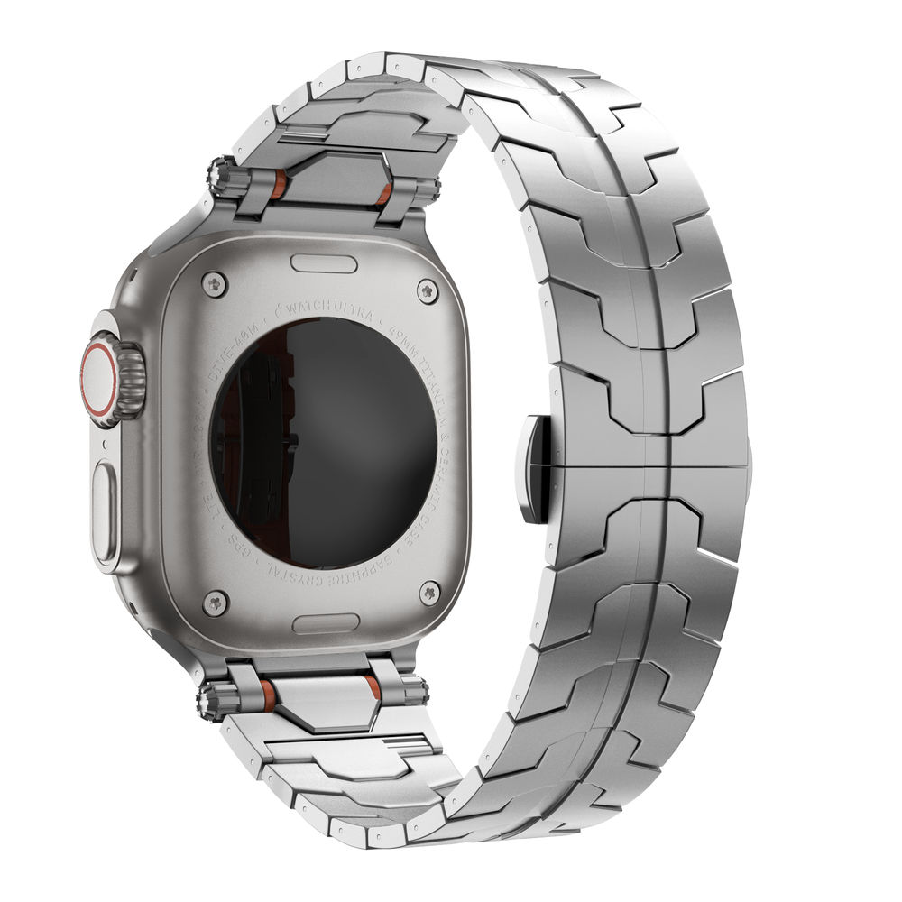 Bandz Bandz Apple Watch metalen grain band 'Deluxe' (zilver)