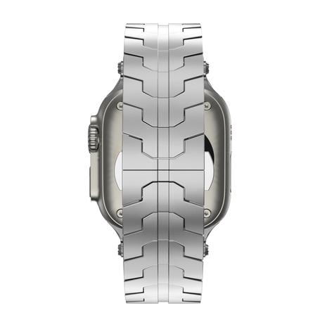 Bandz Bandz Apple Watch metalen grain band 'Deluxe' (zilver)