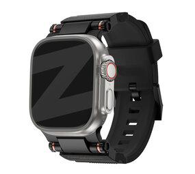 Bandz Bandz Apple Watch siliconen band 'Explorer' (zwart met zwart)