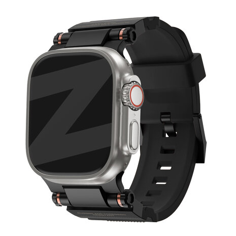 Bandz Bandz Apple Watch siliconen band 'Explorer' (zwart met zwart)