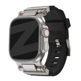 Bandz Bandz Apple Watch siliconen band 'Explorer' (zwart met titanium)