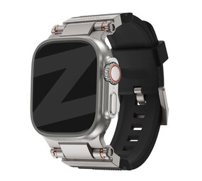 Bandz Bandz Apple Watch siliconen band 'Explorer' (zwart met titanium)