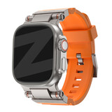 Bandz Bandz Apple Watch siliconen band 'Explorer' (oranje met titanium)
