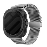 Strap-it® Samsung Galaxy Watch Ultra 2025 Milanese band met P-buckle (titanium) Strap-it® Samsung Galaxy Watch Ultra 2025 Milanese band met P-buckle (titanium)