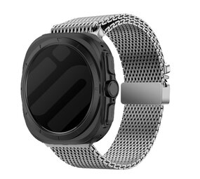 Strap-it® Samsung Galaxy Watch Ultra Milanese band met P-buckle (titanium) Strap-it® Samsung Galaxy Watch Ultra Milanese band met P-buckle (titanium)