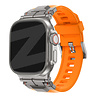 Bandz Bandz Apple Watch liquid siliconen band 'Explorer' (oranje met titanium) Bandz Bandz Apple Watch liquid siliconen band 'Explorer' (oranje met titanium)