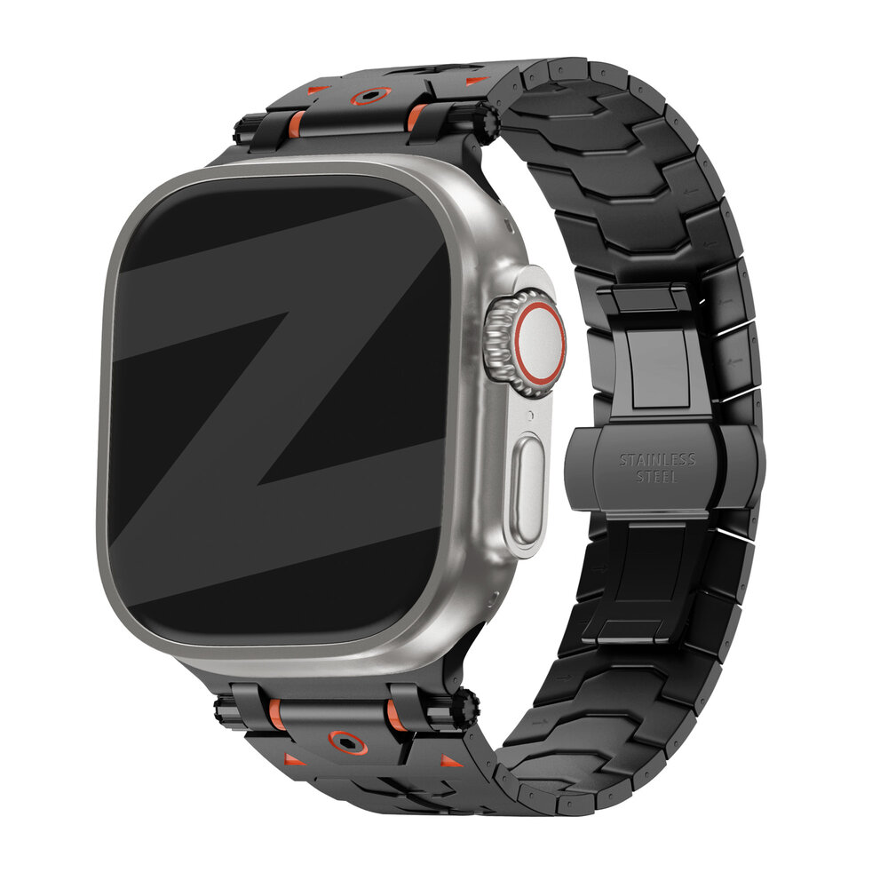 Bandz Bandz Apple Watch metalen grain band 'Deluxe' (zwart)
