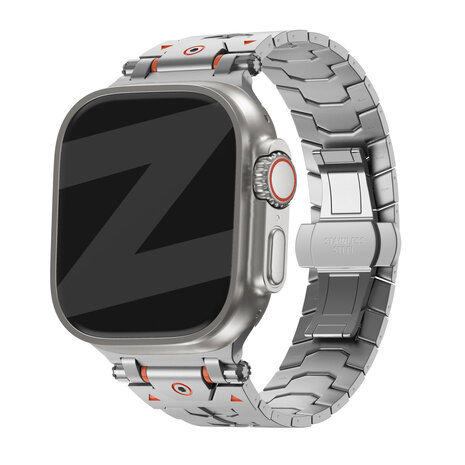 Bandz Bandz Apple Watch metalen grain band 'Deluxe' (zilver)