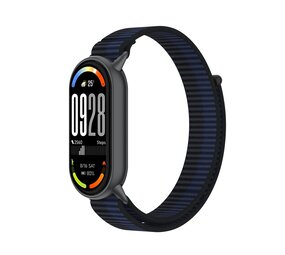 Strap-it® Xiaomi Smart Band 10 modern nylon band (donkerblauw)
