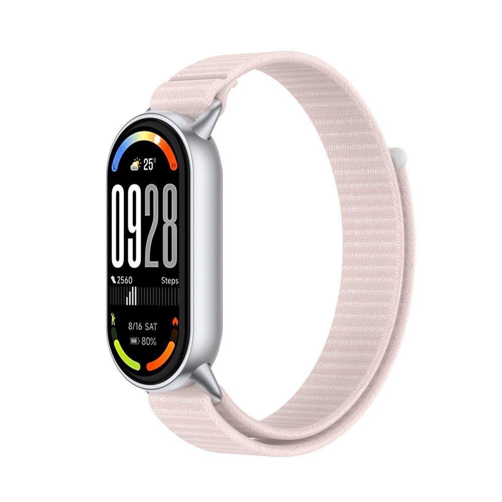 Strap-it® Strap-it Xiaomi Smart Band 10 modern nylon band (lichtroze)