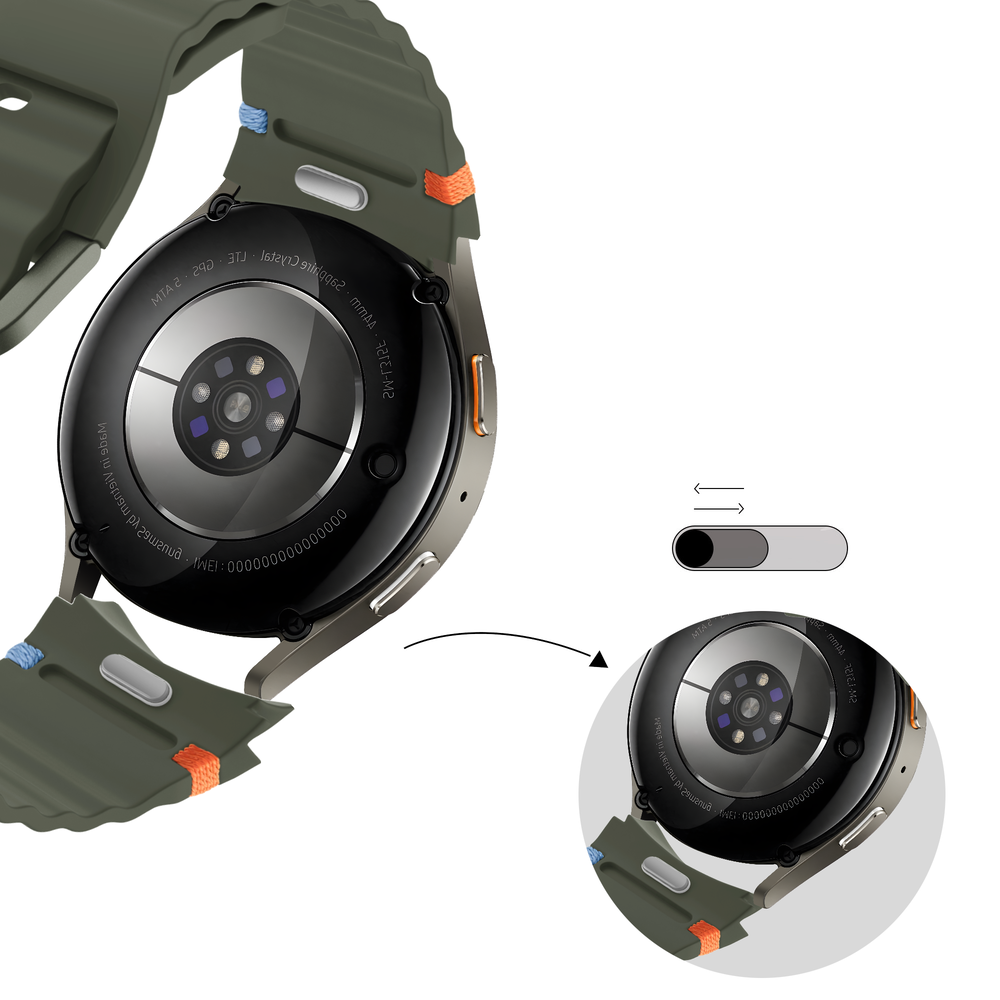 Bandz Bandz Samsung Galaxy Watch 4 Classic 42mm wave band 'Easy fit' (groen)