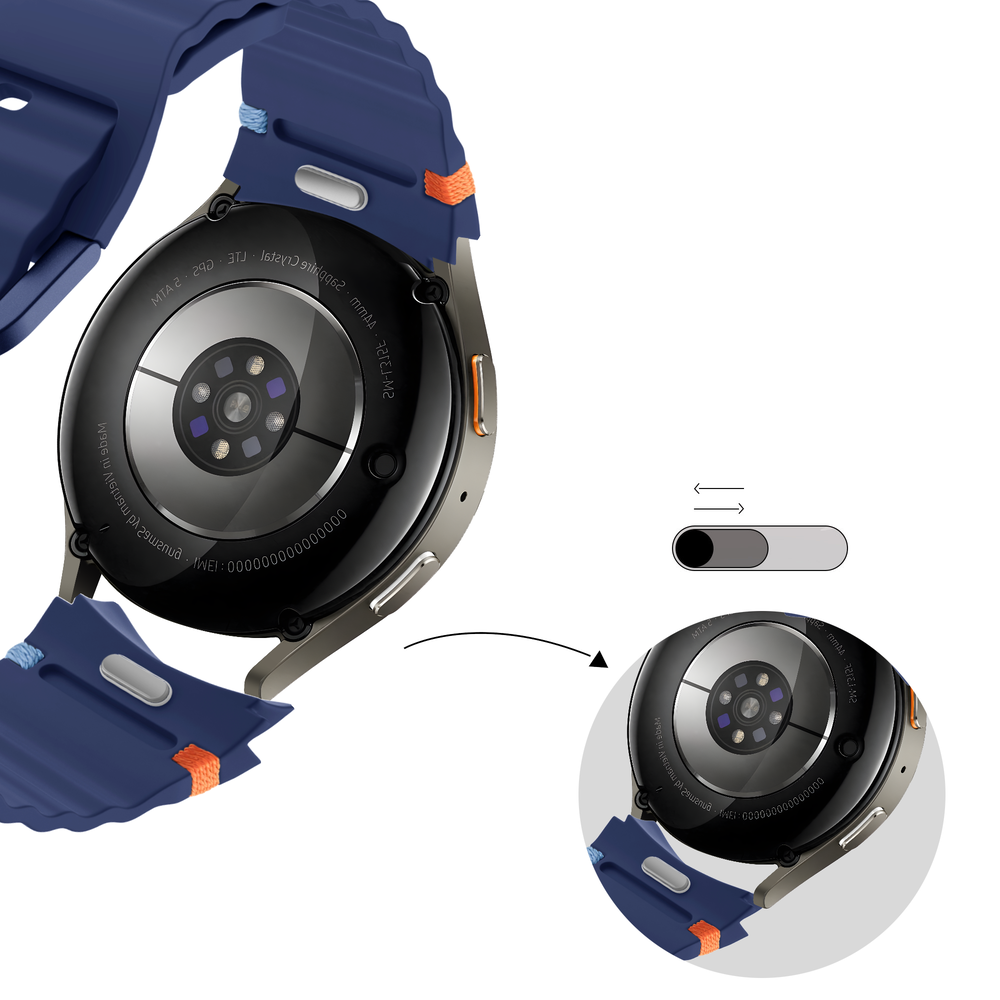 Bandz Bandz Samsung Galaxy Watch 5 - 40mm wave band 'Easy fit' (donkerblauw)