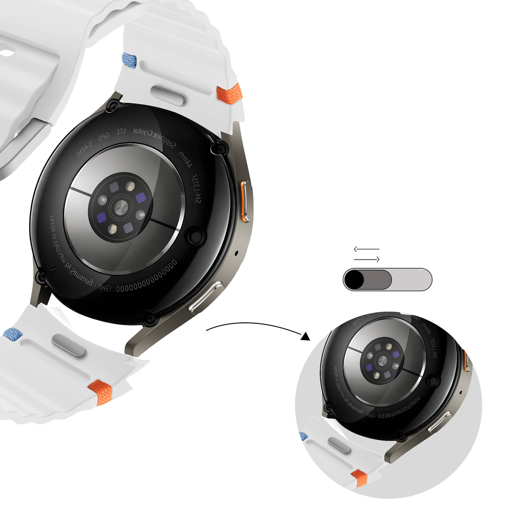 Bandz Bandz Samsung Galaxy Watch 6 Classic - 43mm wave band 'Easy fit' (wit)