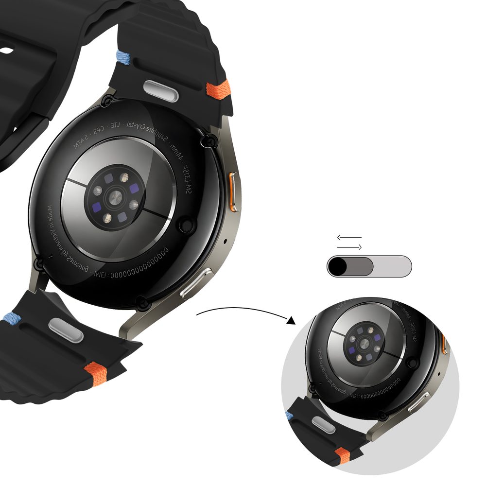 Bandz Bandz Samsung Galaxy Watch 6 - 44mm wave band 'Easy fit' (zwart)