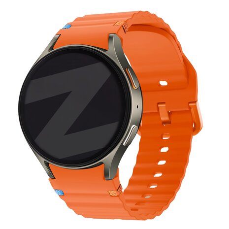 Bandz Bandz Samsung Galaxy Watch 6 - 44mm wave band 'Easy fit' (oranje) Bandz Bandz Samsung Galaxy Watch 6 - 44mm wave band 'Easy fit' (oranje)
