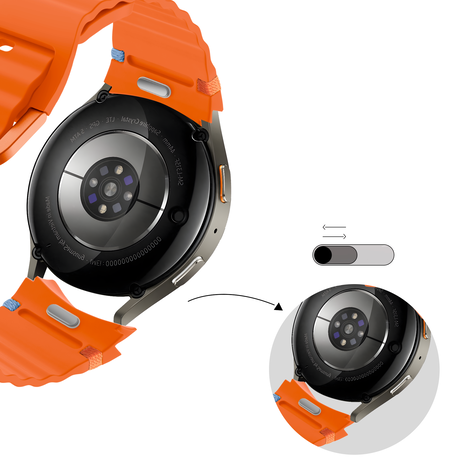 Bandz Bandz Samsung Galaxy Watch 6 - 44mm wave band 'Easy fit' (oranje) Bandz Bandz Samsung Galaxy Watch 6 - 44mm wave band 'Easy fit' (oranje)