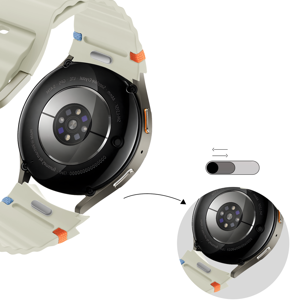 Bandz Bandz Samsung Galaxy Watch 7 - 40mm wave band 'Easy fit' (sterrenlicht)