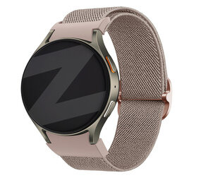 Bandz Bandz Samsung Galaxy Watch 4 44mm elastische band 'Easy fit' (milk tea)
