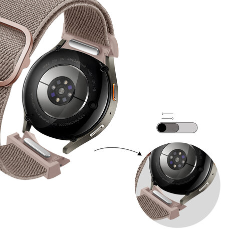 Bandz Bandz Samsung Galaxy Watch 4 44mm elastische band 'Easy fit' (milk tea)