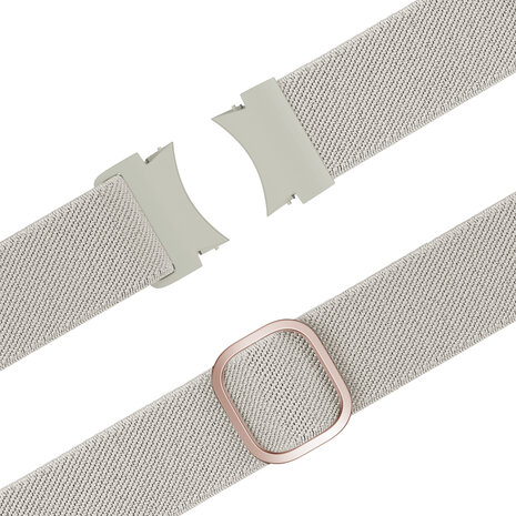 Bandz Bandz Samsung Galaxy Watch 4 44mm elastische band 'Easy fit' (beige)