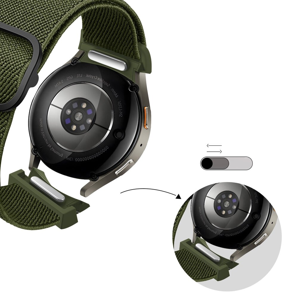 Bandz Bandz Samsung Galaxy Watch 4 Classic 42mm elastische band 'Easy fit' (groen)