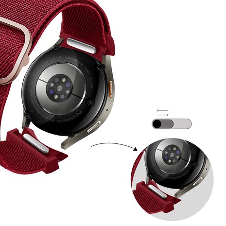 Bandz Bandz Samsung Galaxy Watch 5 - 44mm elastische band 'Easy fit' (rood)