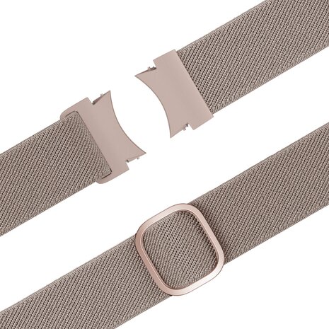 Bandz Bandz Samsung Galaxy Watch 6 Classic - 47mm elastische band 'Easy fit' (milk tea)