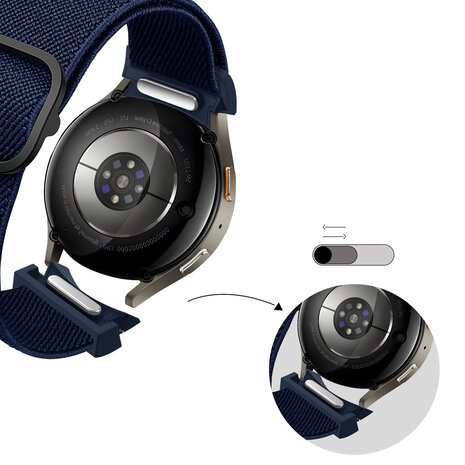 Bandz Bandz Samsung Galaxy Watch 6 Classic - 43mm elastische band 'Easy fit' (donkerblauw)