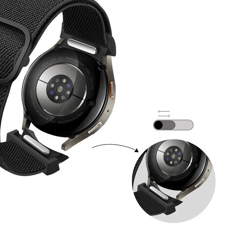 Bandz Bandz Samsung Galaxy Watch 6 - 40mm elastische band 'Easy fit' (zwart)