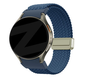 Bandz Bandz Samsung Galaxy Watch 4 44mm gevlochten band 'Easy fit' (blauw)